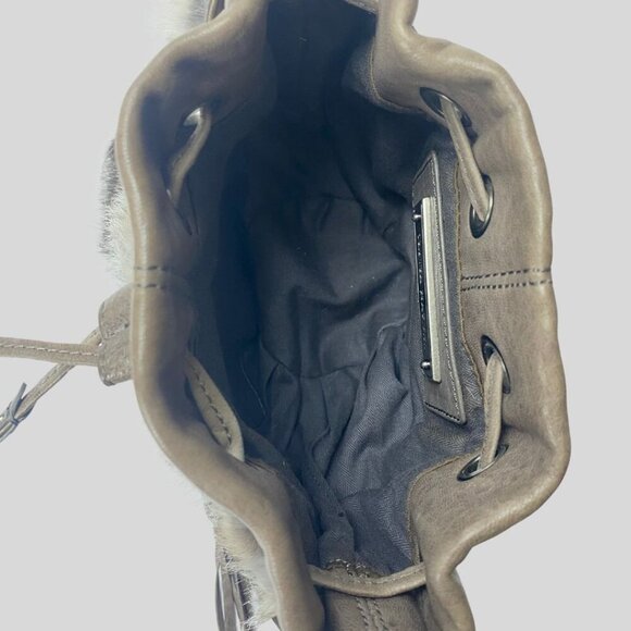 OLIVIA HARRIS Baby Ball Fur Drawstring Shoulder Bag with Chain Strap - Picture 8 of 13